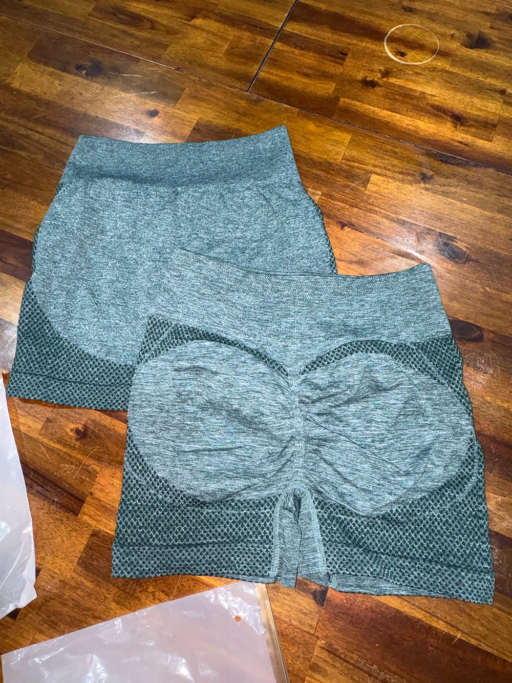 High-Rise Seamless Bike Shorts — Heather Teal